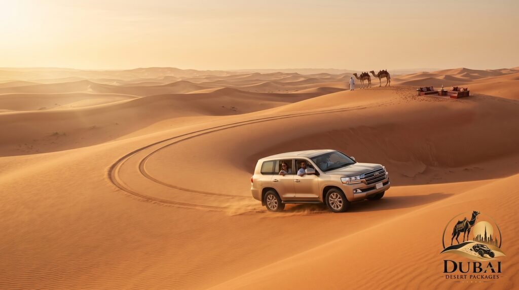 Golden Dubai desert dunes during a Private Desert Safari Dubai