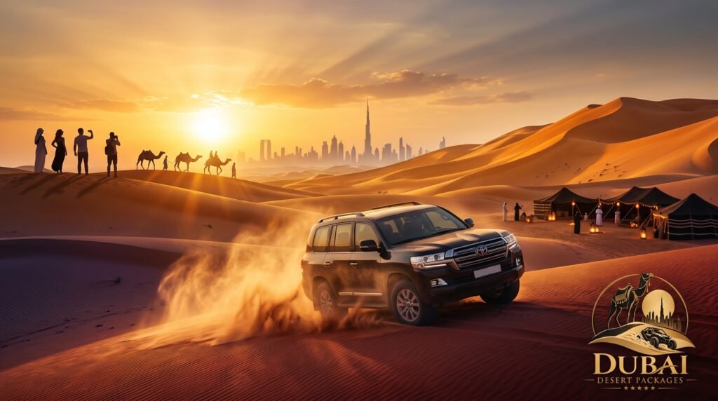 Evening desert safari Dubai: 4x4 dune bashing across the red dunes at sunset